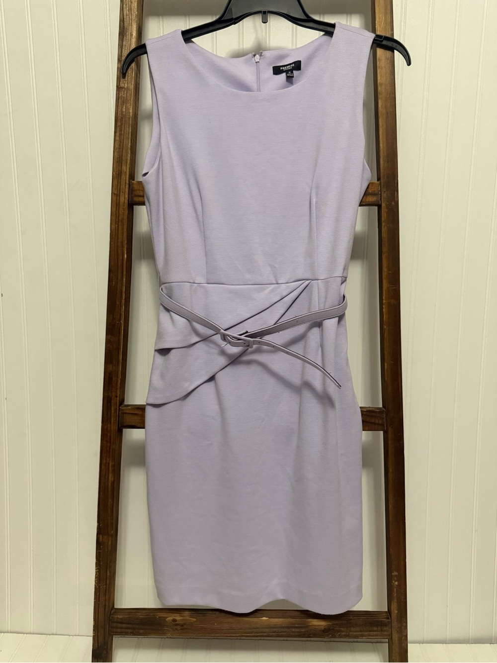 Premise Lilac Sheath Dress with Waist Belt Size 12